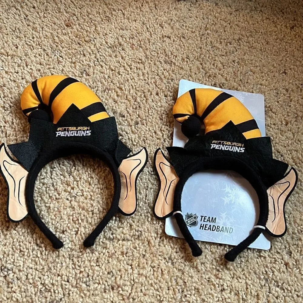 Set of 2 NWT & NWOT NHL Pittsburgh Penquins Headband.